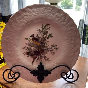 Vintage Meakin National Audubon Society Cedar Bird dinner plate, vintage bird